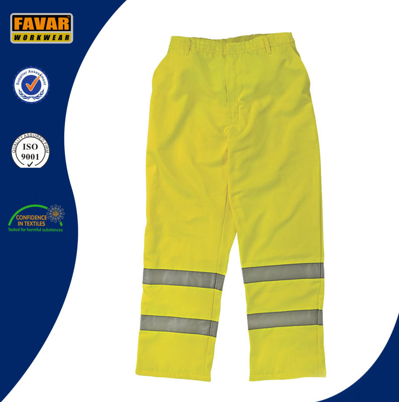 Mens Fluro Color Elasticated Waist Work Pants