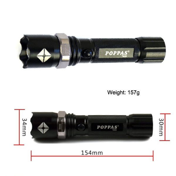 Promotion T809 Zoomable Bright LED Torch Rechargeable Aluminium LED 1101 Police Security Flashlight