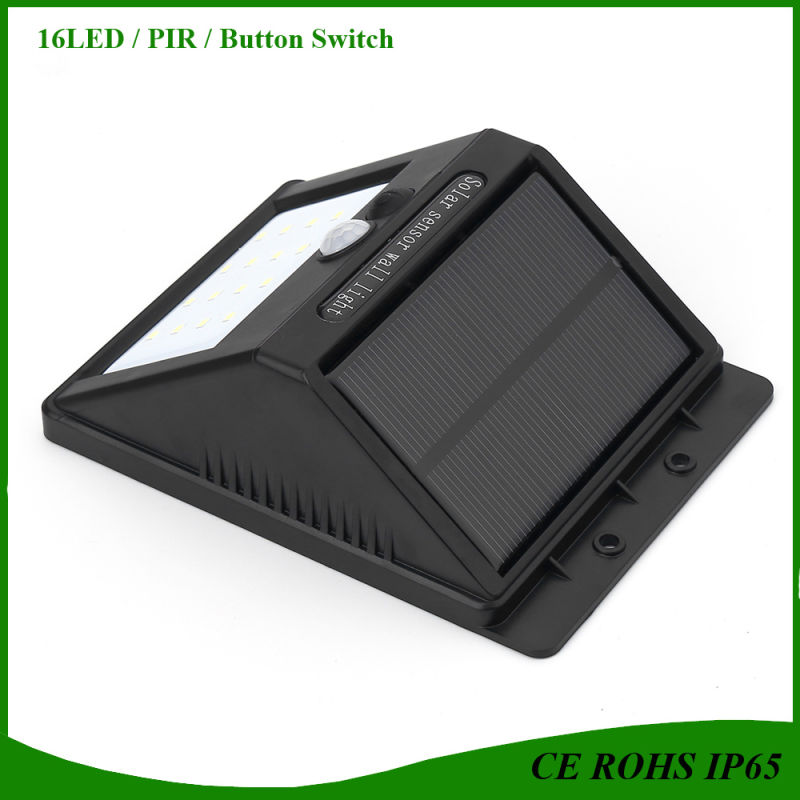 Update Solar Light IP65 PIR Motion Sensor 16LED Solar Garden Wall Light