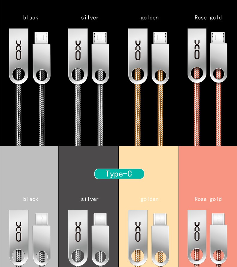 OEM Spring Charging Type C Micro Data USB Cord Phone Lightning Cables for Samsung iPhone