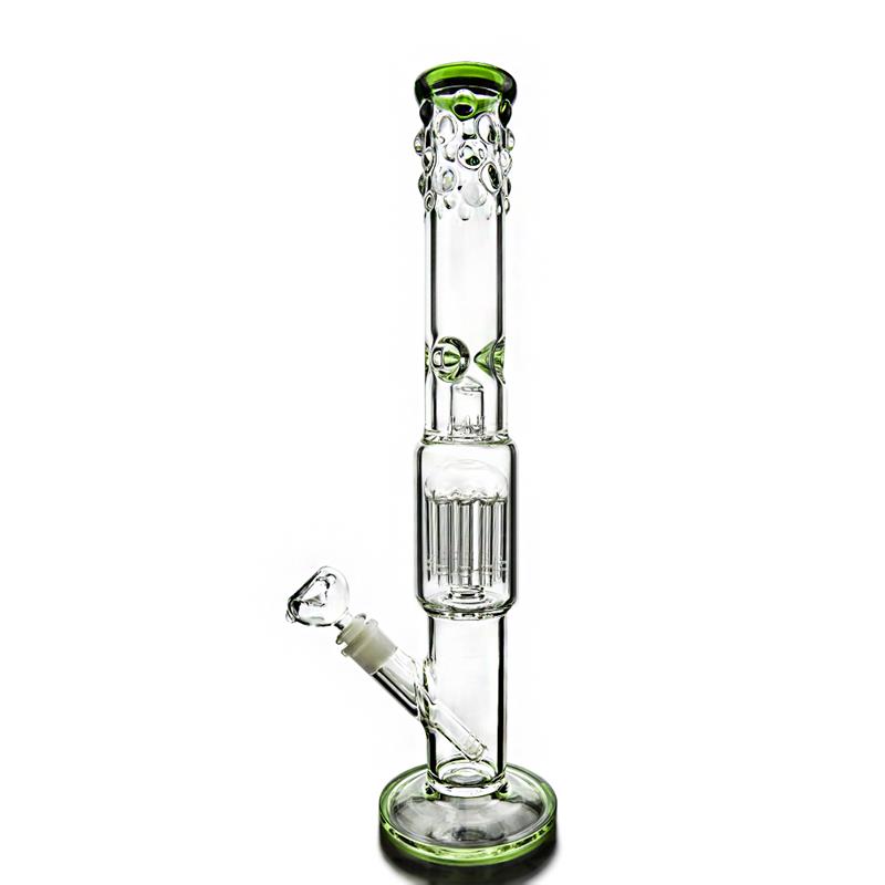10 Arms Tree Perc Green Hookah Glass Smoking Water Pipes (ES-GB-349)