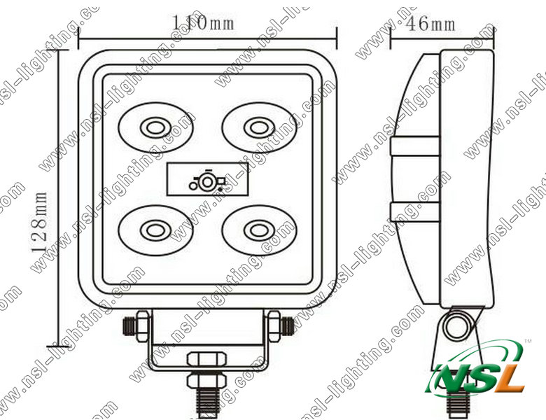 Square Auto 15W LED off Road Light, 4x4 LED Lamp (NSL1505S-15W)