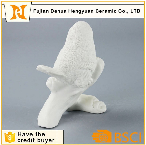 Decorative Glazed White Ceramic Bird Craft