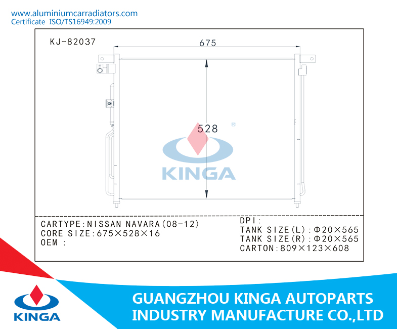 High Quality Auto Cooling Condenser for Nissan Navara (08-12)