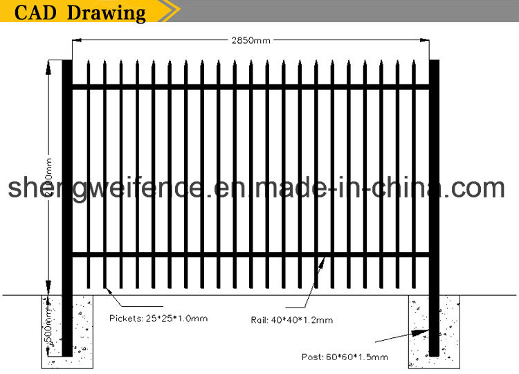 Hot DIP Galvanized Garden Wrought Iron Fence