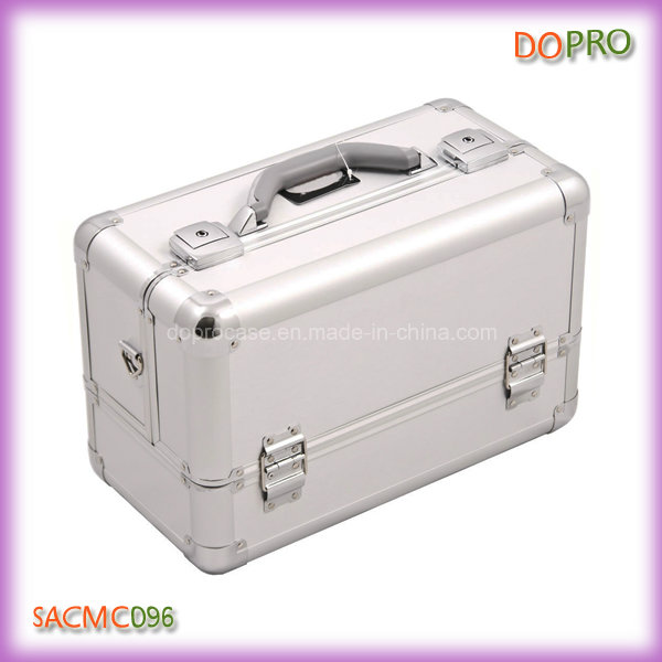 Silver Professsional Makeup Case with Brush Compartment (SACMC096)