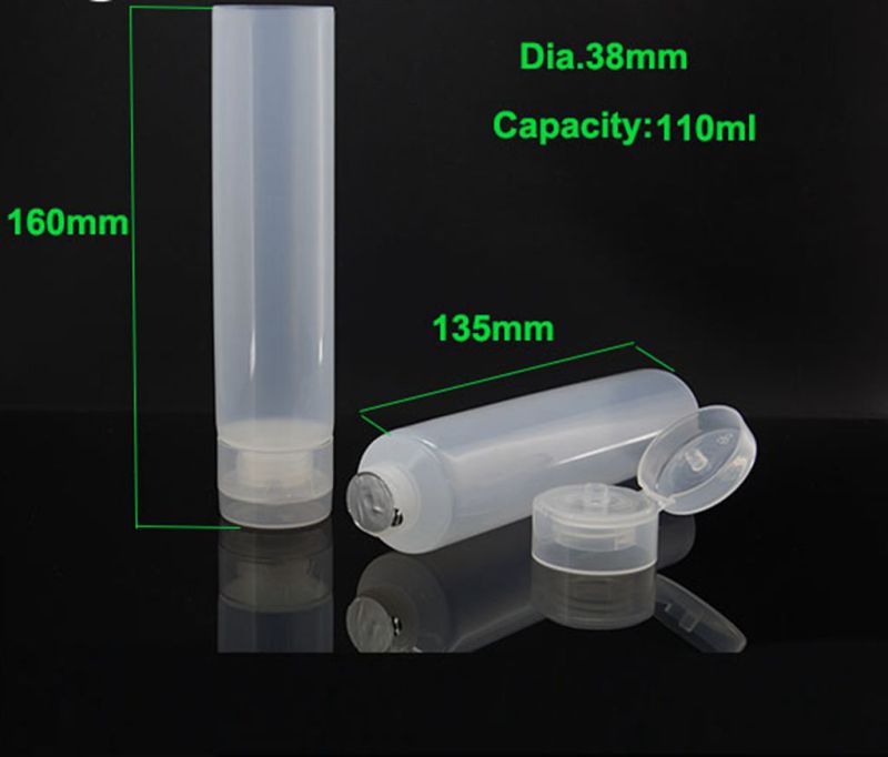 Dia38mm Clear Plastic PE Tube with Flip Top Cap