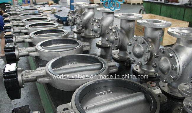 Hand Wheel Stainless Steel PTFE Liner Wafer Type Butterfly Valve