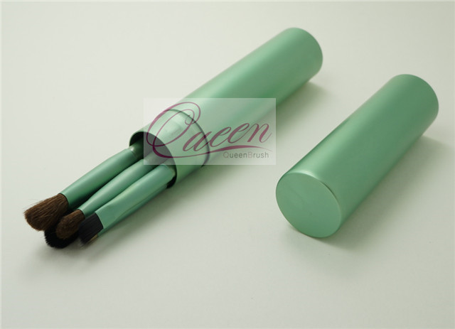 Green Cylinder Case Pony Hair Eyeshadow Brush Set