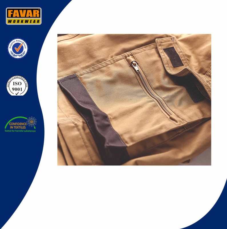 Hardwearing Summer Multi Pocket Craftsman Shorts Khaki Black