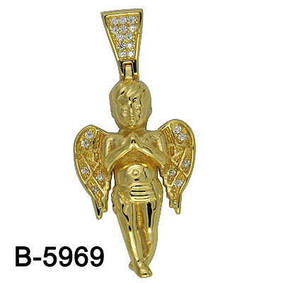 925 Sterling Silver Micro Setting Angel Pendant