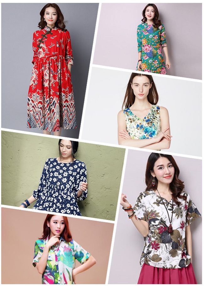 Ramie & Cotton Printed Fabric (DSC-4166)