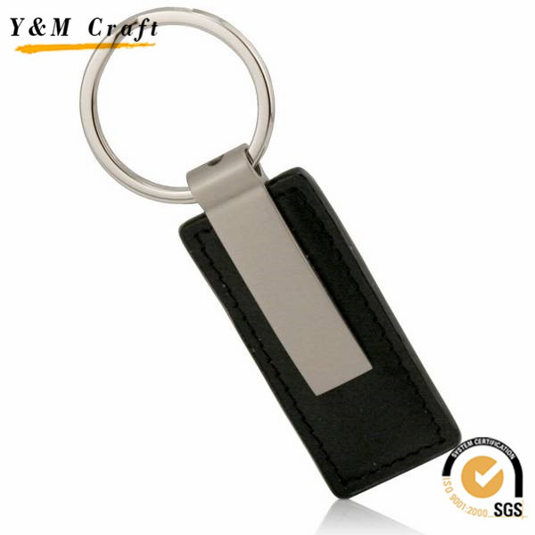 Custom Newest Design Leather Metal Blank Key Ring for Gift