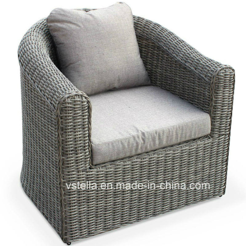 4 PCS Cushioned Wicker Sectional Patio Sofa Furniture Set