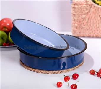 Enamel Round Food Tray Set