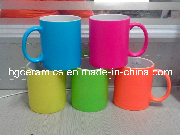 Neon Color Mug with Decal Printing, Promotional Neon Color Mug