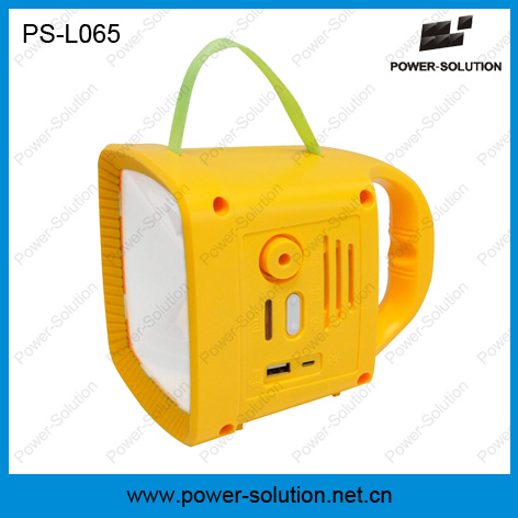 6V Solar Panel 4.4ah Lithium Battery Portable Solar Camping Lamp with FM Radio Phone Charger