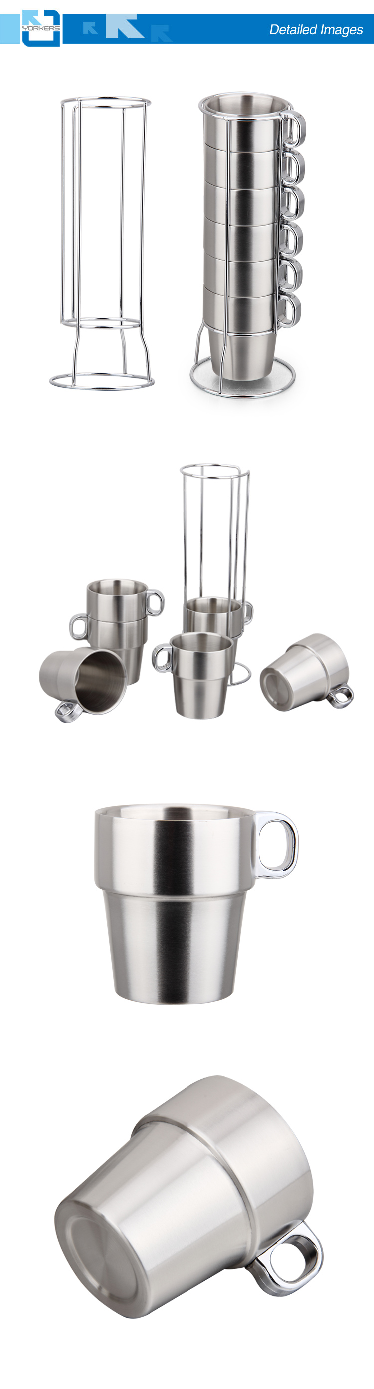 Stainless Steel Milk Tea Cup / Coffee Cup Sets