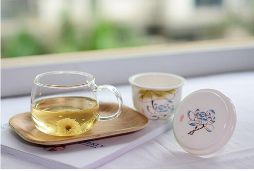 Heat Resistance Man Blow Tea Glass Cup Ceramic Infusion for Wholesaler