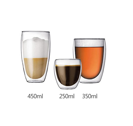 350ml Egg-Shaped Double Wall Glass Cup