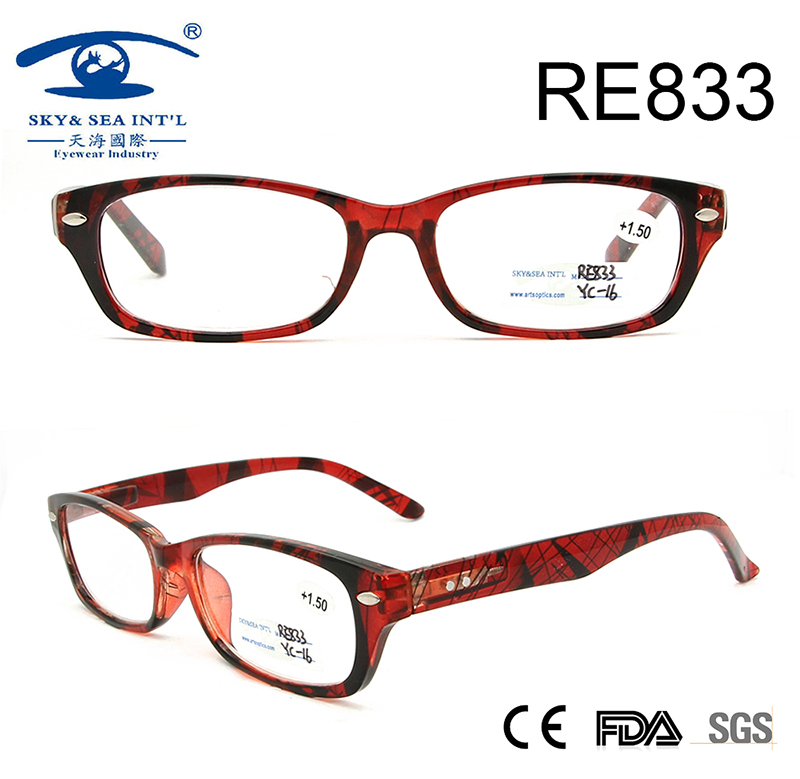 2017 Wholesale Plastic Full Rim Fashion Reading Glasses (RE833)