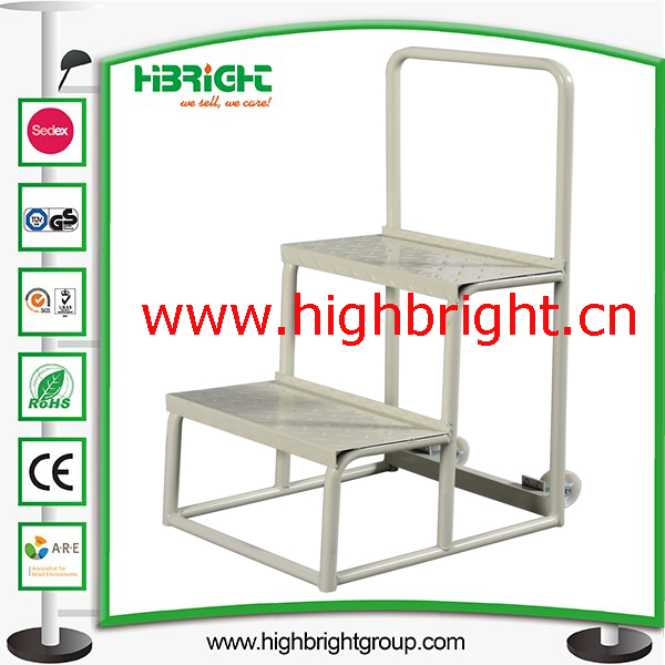 China Factory Steel Warehouse Rolling Step Ladder