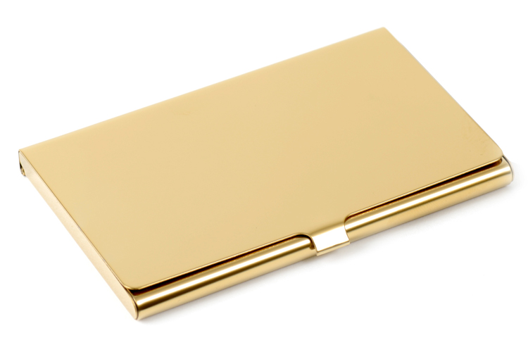 Engraved Polished Brass Business Card Case - Free Engraving