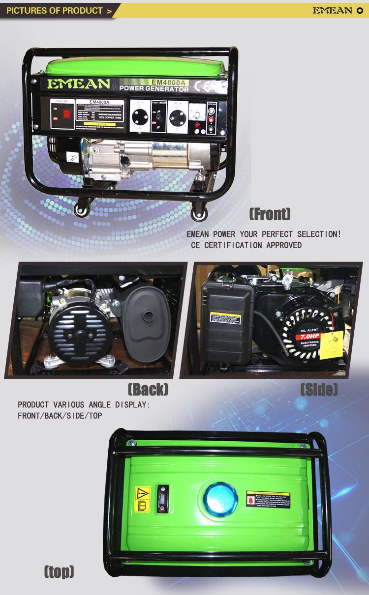 3kw Electric Start Three Phase Gasoline Generator Set (EM4800A)