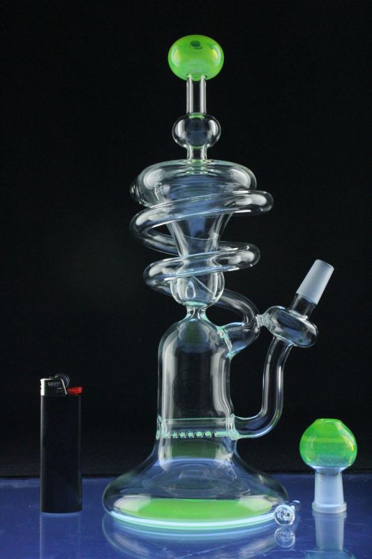 Coolest Spiral Recycle Hookah Glass Smoking Water Pipes (ES-GB-313)