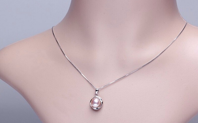 10-10.5mm Bread Round 3 Colors Fashion 925 Silver White Freshwater Pearl Pendant