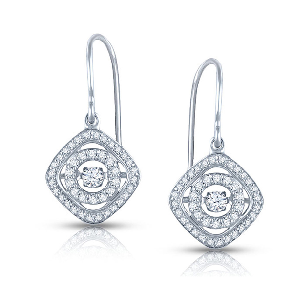 Dancing Diamond Jewelry 925 Silver Dangle Earrings Wholesales