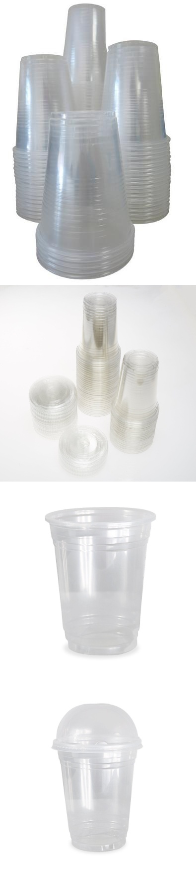 Ultra Clear Plastic Cold Cups & Lids & Straws Durable High-Quality