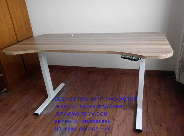 Office Desks Specific Use and Metal Material Two Legs Electric Height Adjustable Table