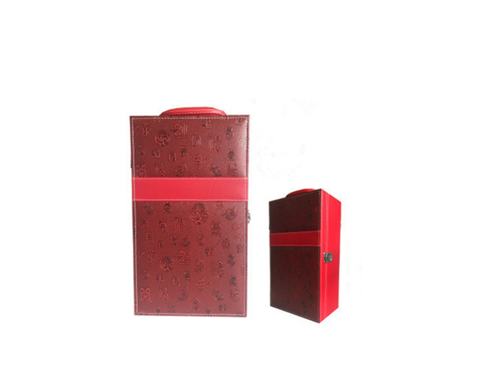 Double Red Leather Wine Box for Gift (XJ-709)