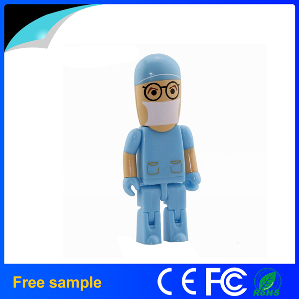 2016 China Supplier 4GB 8GB Plastic Doctor Shape USB Pendrive