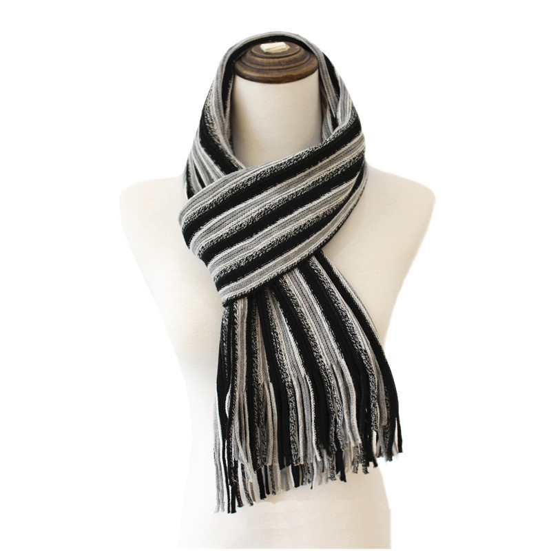 Mens Womens Unisex Knitted Stripe Autumn Winter Warm Scarf (SK806)