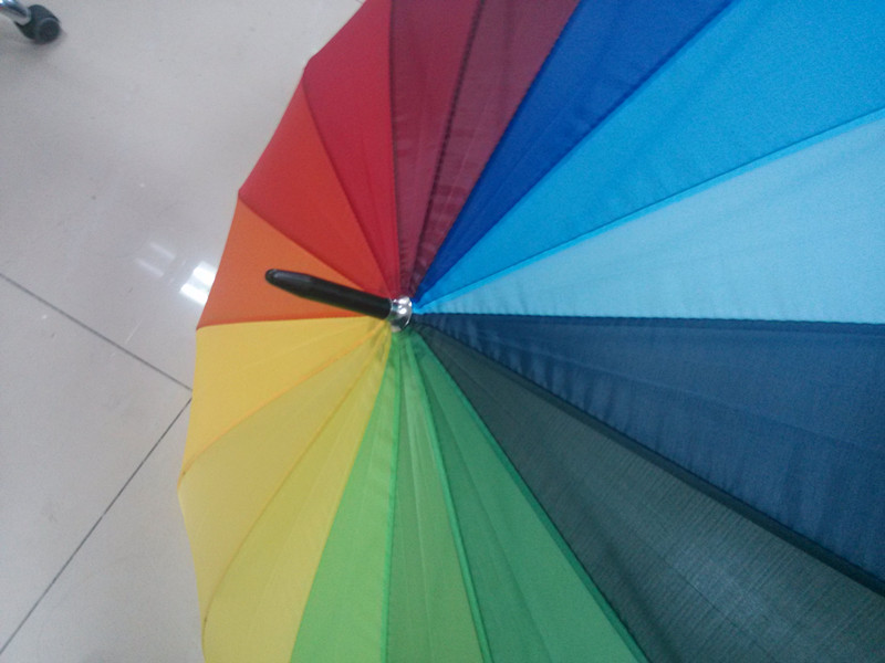 Outside Rainbow Printing Straight Umbrella (JS-066)