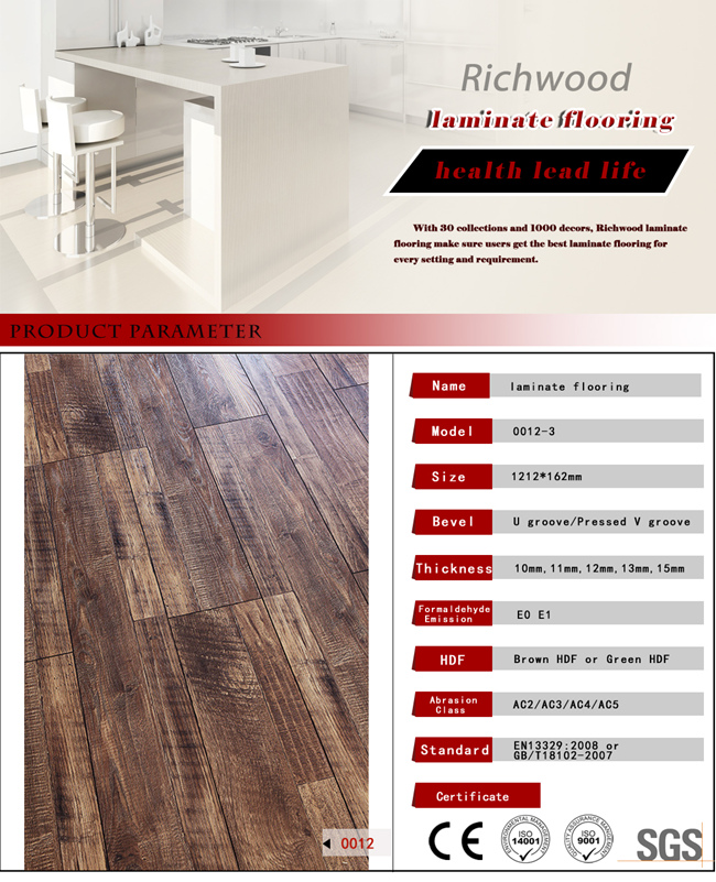 Vinyl Plank Maple Parquet Hand Scraped Laminated Wood Laminate Flooring