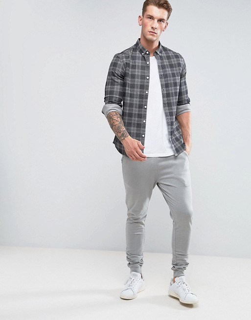 Loose Denim Check Shirt