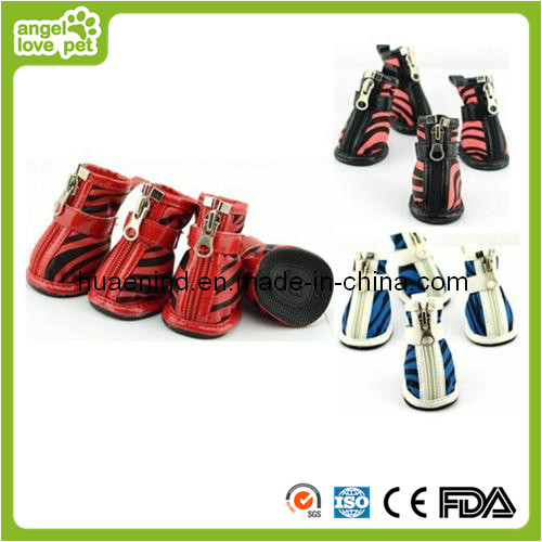 Zebra-Stripe Dog Walking Shoes (HN-PC770)