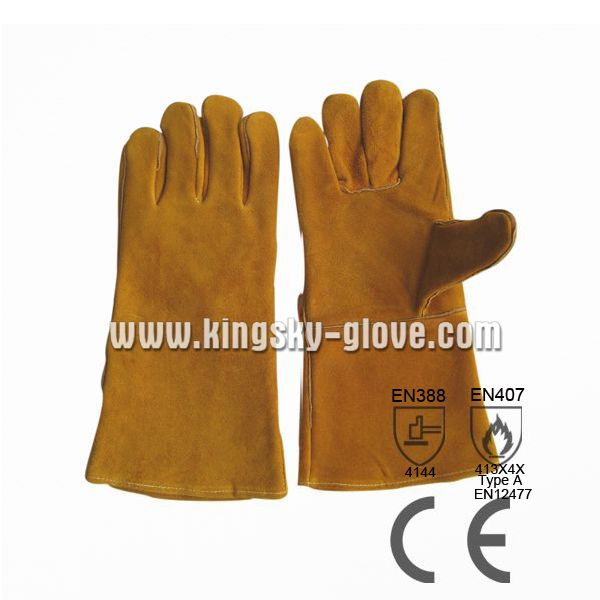 Cow Split Leather Welding Glove (6504. GD)