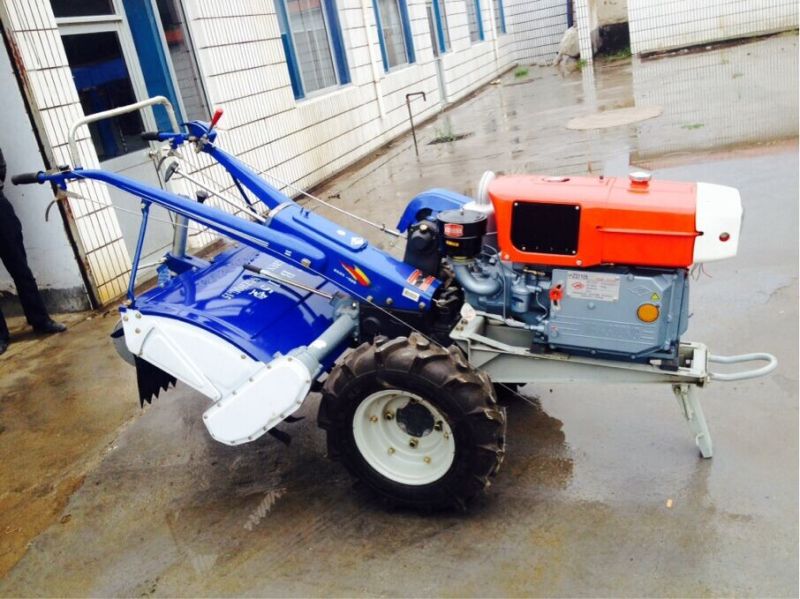 10HP Farming Diesel Walking Tractor with Rotary Tiller