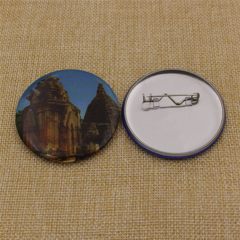 Cheapest Option Custom Full Color Printed Metal Buttom Tin Badge