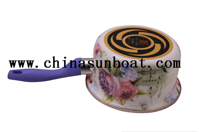 Enamel Iron Casting Flat Pot Milk Pot