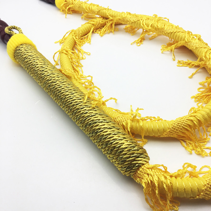 Yellow Whip Design Wooden Hookah Shisha Narghile Hose Pipe (ES-HH-007)