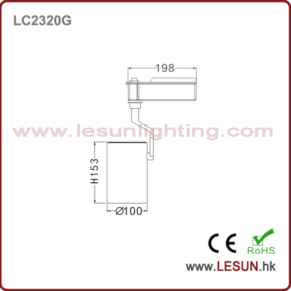 Hot Sales 20W White/Black COB Track Light for Museum LC2320g