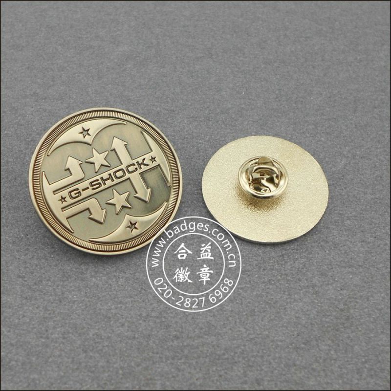 Silver Round Lapel Pin, Organizational Badge (GZHY-LP-018)