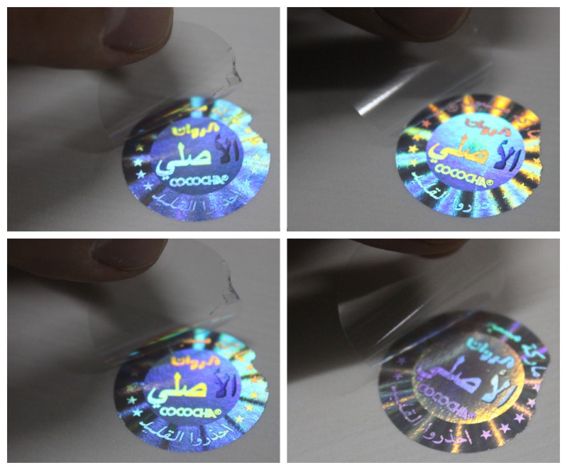 Silvery Security Holographic Tamper Evident Hologram Label