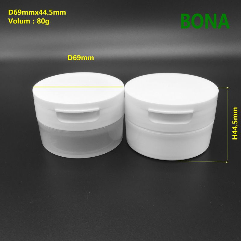 80g Cosmetic Jar with White Flip Top Cap