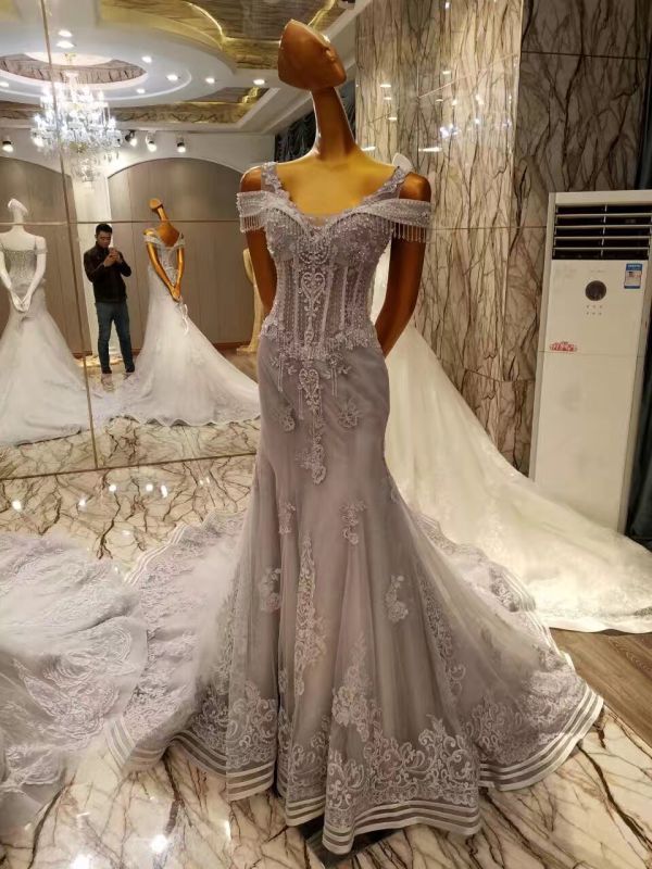 New Arrival 2017 Marriage Grey Long Evening Dresses